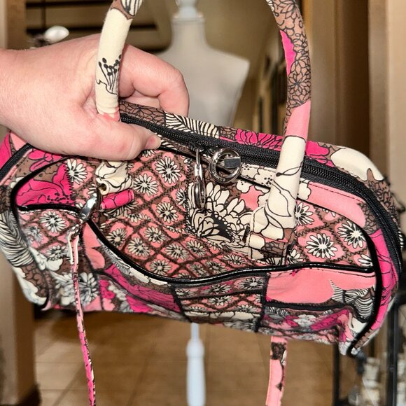 Vera Bradley*Rare*Convertible Satchel*Mocha Rouge - Picture 6 of 7